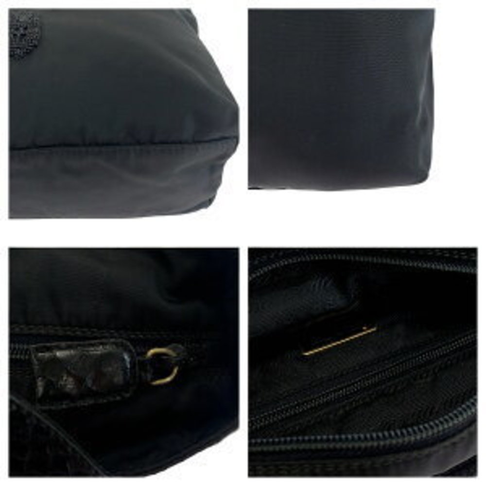 Prada Tessuto Beaded Python Leather Tote Bag Black - image 5